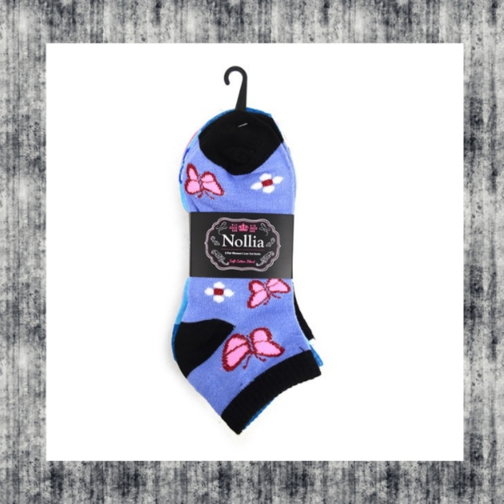 LAST PK 🦋 BUTTERFLY 6 pr low cut ankle socks - Picture 6 of 8